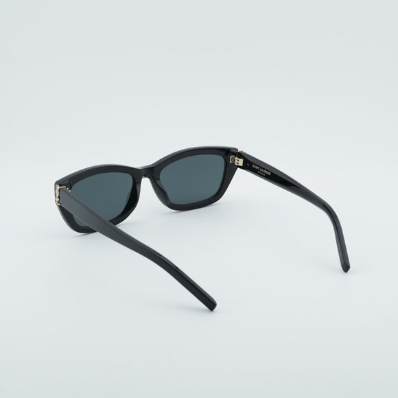 Saint Laurent SL M153 001 Sunglasses Shiny Black Square Frame, Black Lenses - Picture 4 of 11